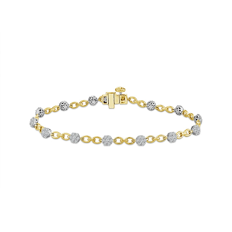 Diamond Bracelet 1 ct tw 10k Yellow Gold 10k White Gold