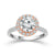 Diamond Bridal Ring 1 1/2 ct tw Center RD 14k White Gold 14k Rose Gold