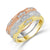 Diamond Band 0.75 ct tw 14k White Gold+14K Yellow Gold+14k Rose Gold