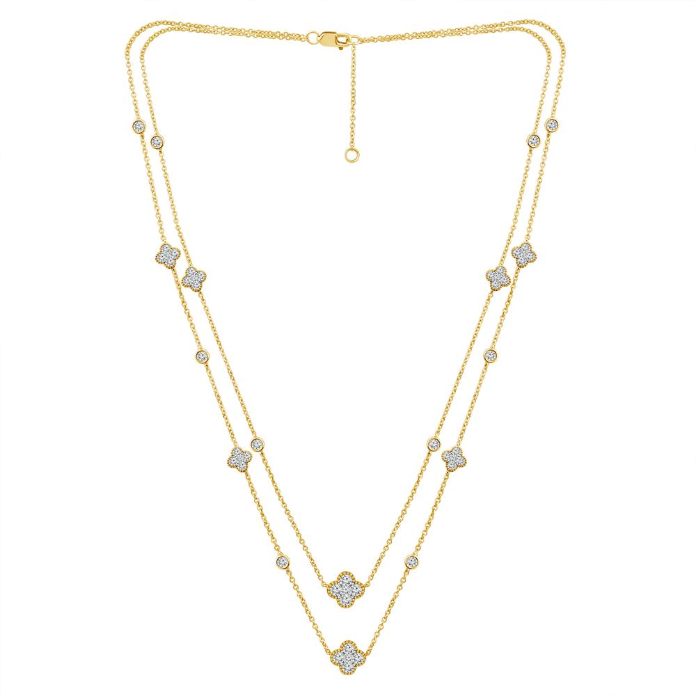 Diamond Fashion Necklace 3 ct tw 14k Yellow Gold