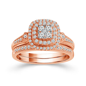 Diamond Bridal Set 0.5 ct tw 10k Rose Gold