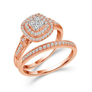 Diamond Bridal Set 0.5 ct tw 10k Rose Gold