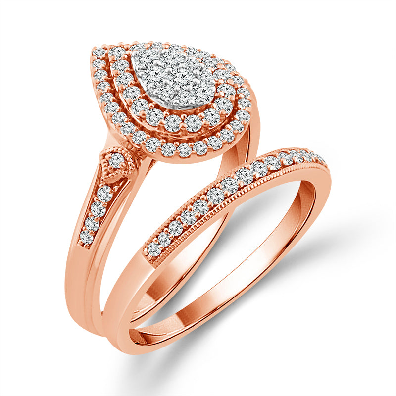 Diamond Bridal Set 0.5 ct tw 10k Rose Gold