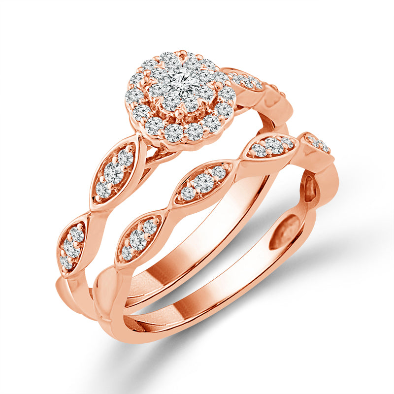 Diamond Bridal Set 0.4 ct tw 10k Rose Gold