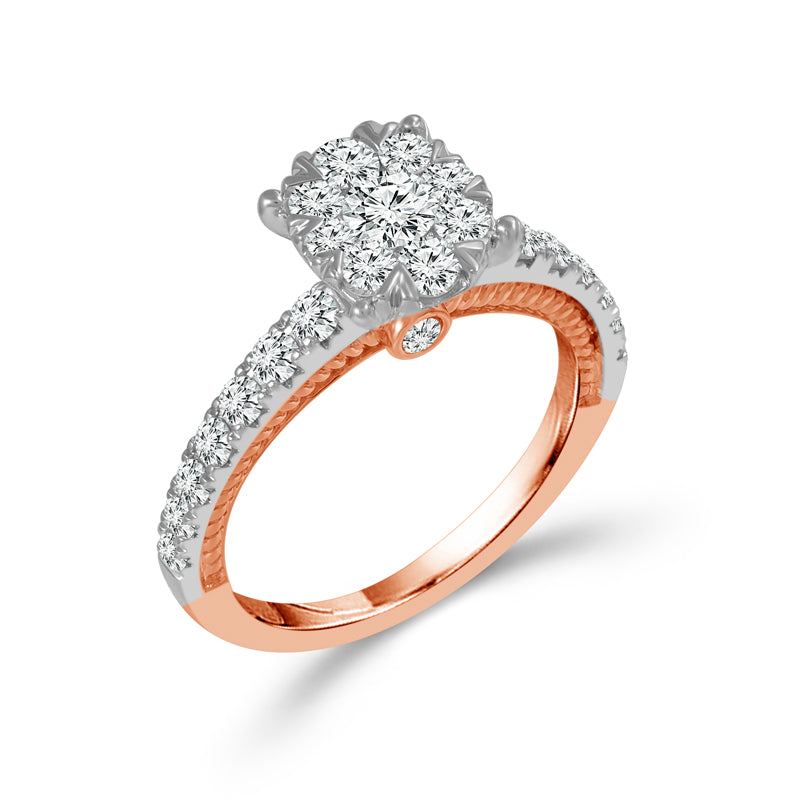 Diamond Engagement Ring 1.25 ct tw 14k White Gold 14k Rose Gold