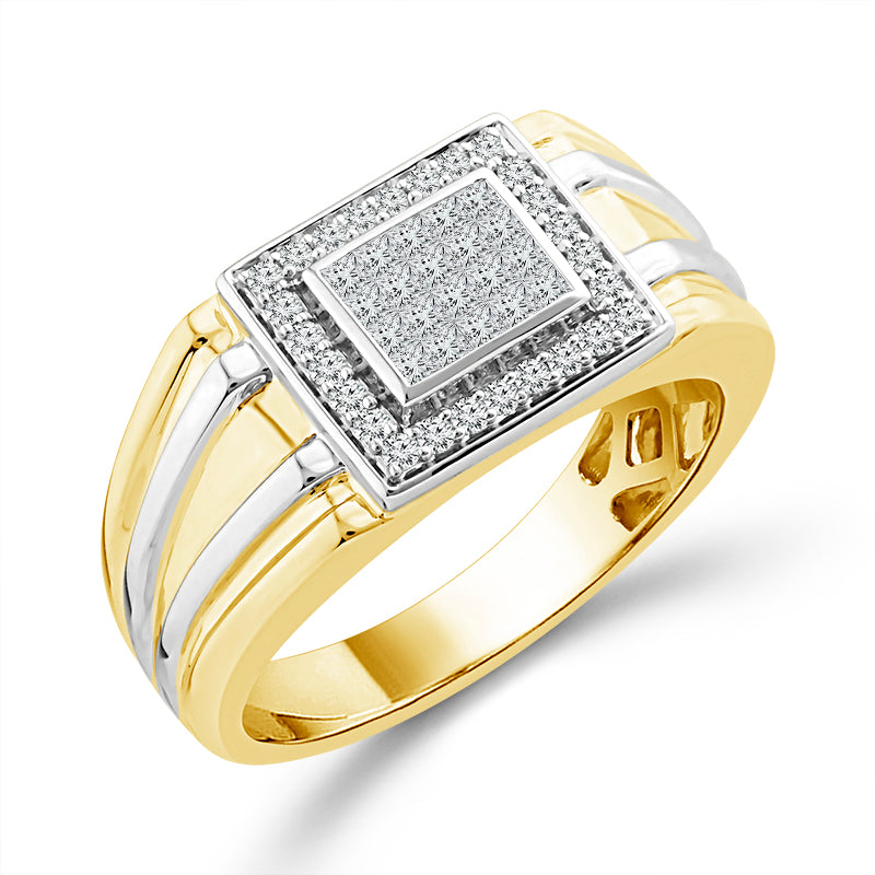 Diamond Mens Ring 0.5 ct tw 10k Yellow Gold 10k White Gold