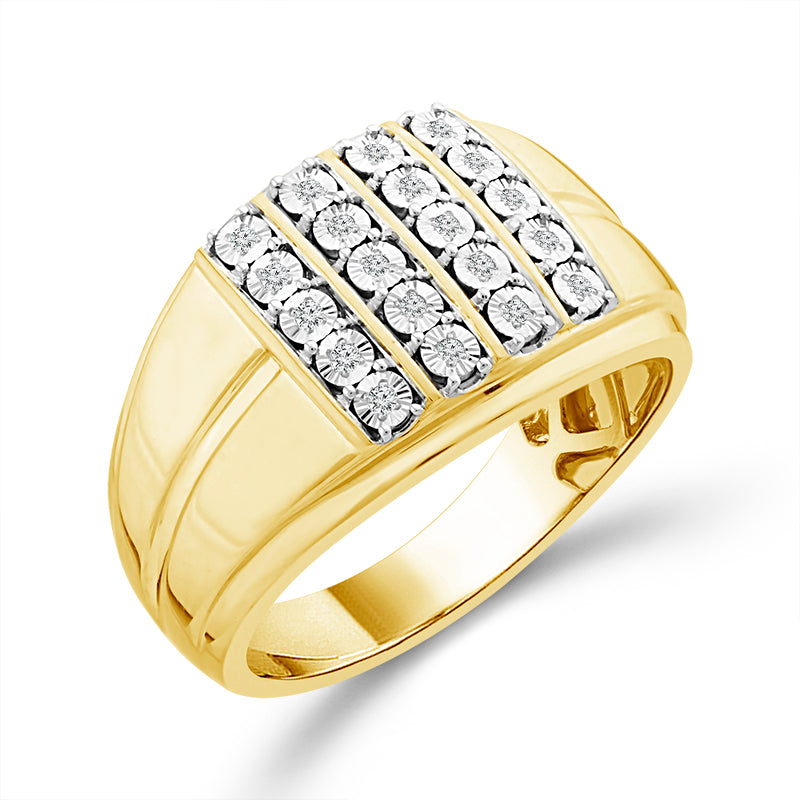 Diamond Mens Ring 0.1 ct tw 10k Yellow Gold