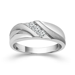 Diamond Mens Ring 0.1 ct tw 10k White Gold