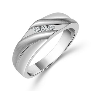 Diamond Mens Ring 0.1 ct tw 10k White Gold