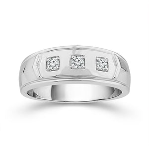 Diamond Mens Ring 0.17 ct tw 10k White Gold