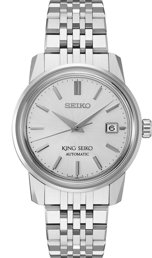 SJE089 stainless steel silver dial king seiko front solder shot