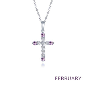 June Birthstone Cross Necklace