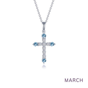 October Birthstone Cross Necklace