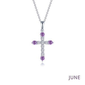 October Birthstone Cross Necklace