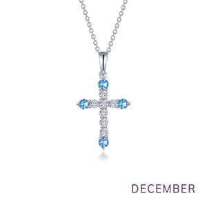 June Birthstone Cross Necklace