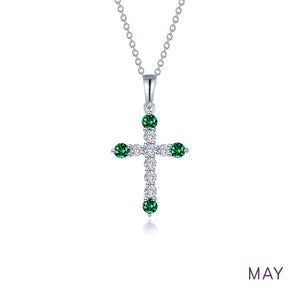 June Birthstone Cross Necklace