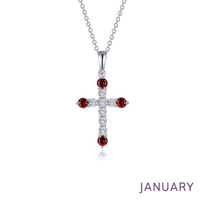 September Birthstone Cross Necklace