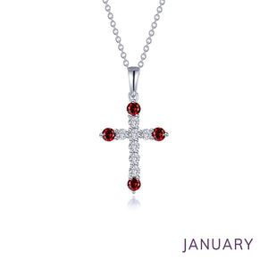 December Birthstone Cross Necklace