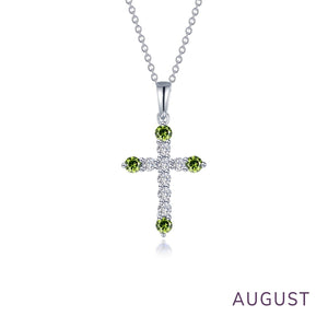 October Birthstone Cross Necklace