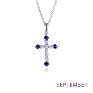 October Birthstone Cross Necklace