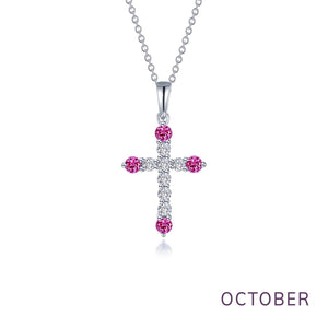 June Birthstone Cross Necklace