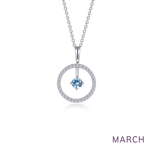 February Birthstone Reversible Open Circle Necklace