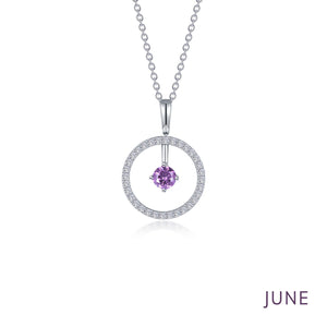 May Birthstone Reversible Open Circle Necklace