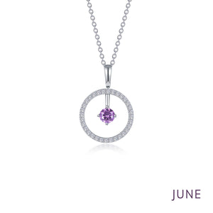 February Birthstone Reversible Open Circle Necklace