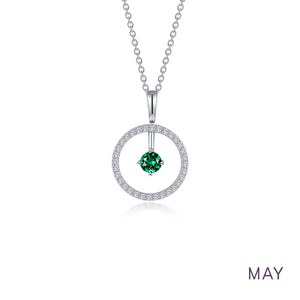 July Birthstone Reversible Open Circle Necklace