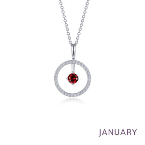 February Birthstone Reversible Open Circle Necklace