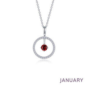 December Birthstone Reversible Open Circle Necklace