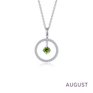 July Birthstone Reversible Open Circle Necklace