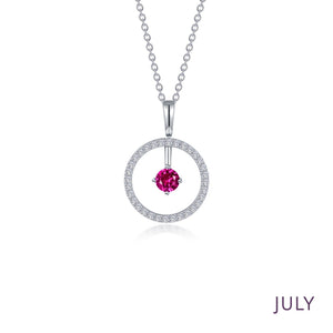 February Birthstone Reversible Open Circle Necklace