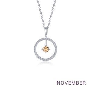 December Birthstone Reversible Open Circle Necklace